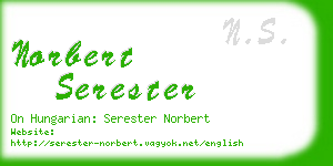 norbert serester business card